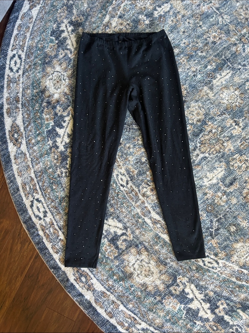 Black Rhinestone Stretch Leggings